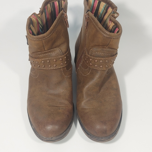 Stone Canyon Leather Brown Mid Top Ankle Boot, Size 6 - Picture 2 of 10